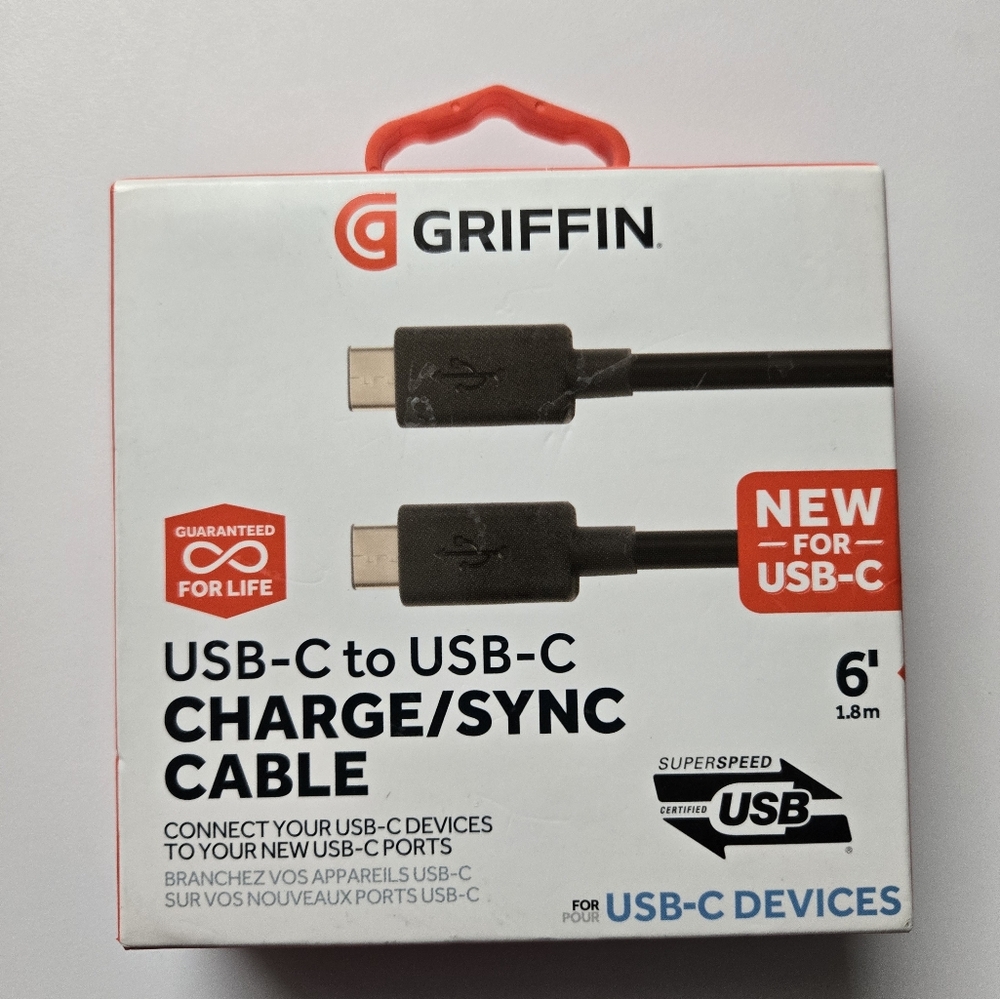 Griffin USB-C to USB-C Charge/Sync Cable 6ft
